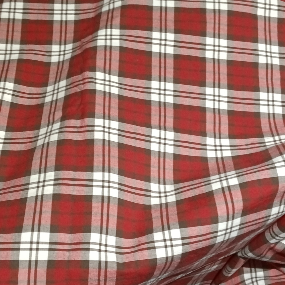 Pottery Barn Kids Red Plaid Cotton Percale Duvet Cover